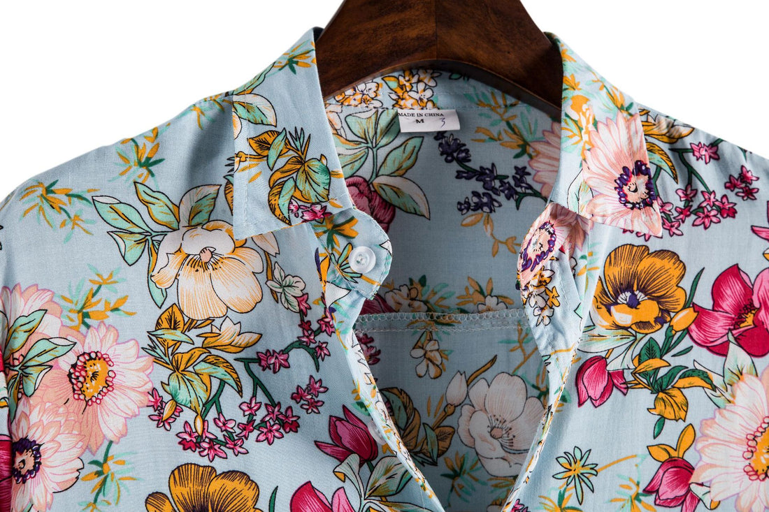 Flower Shirt Series High Quality Short Sleeve Lapel Shirt - cas7m