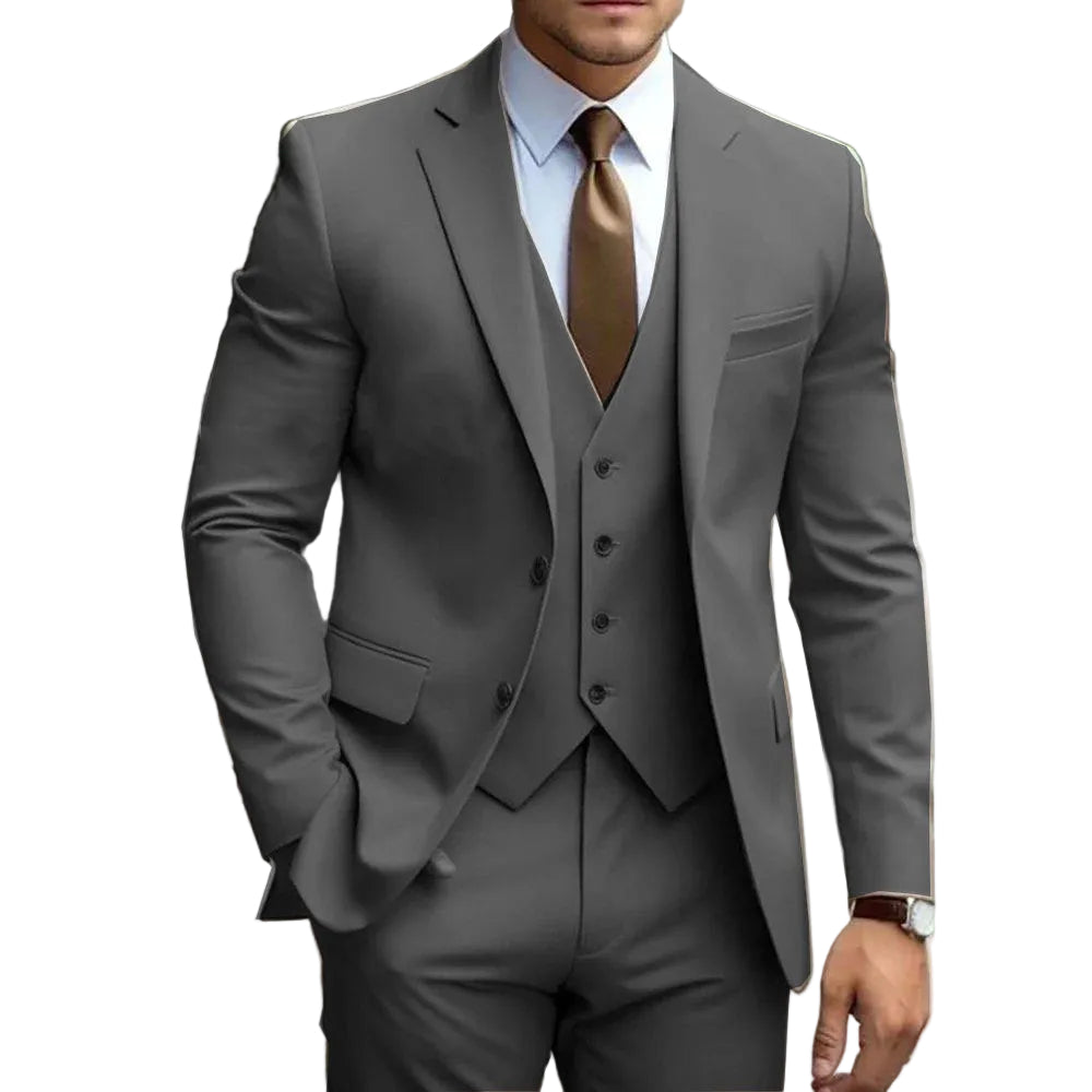 Business Casual Men's Three-piece Suit For Bridegroom Men's Wedding - cas7m