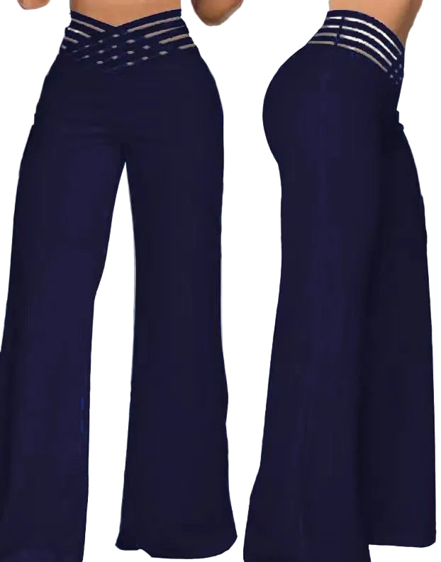 Hollow-out Belt Trousers Micro-flared - cas7m
