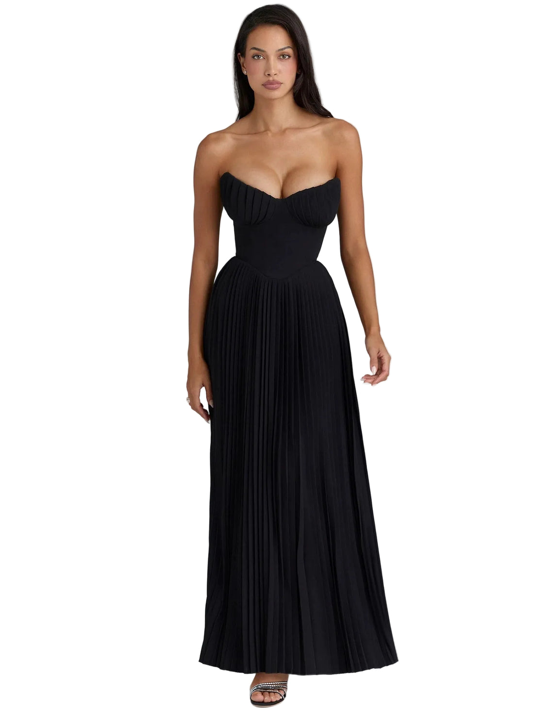 Off-Shoulder Backless Ruched High-Waist Long Dress