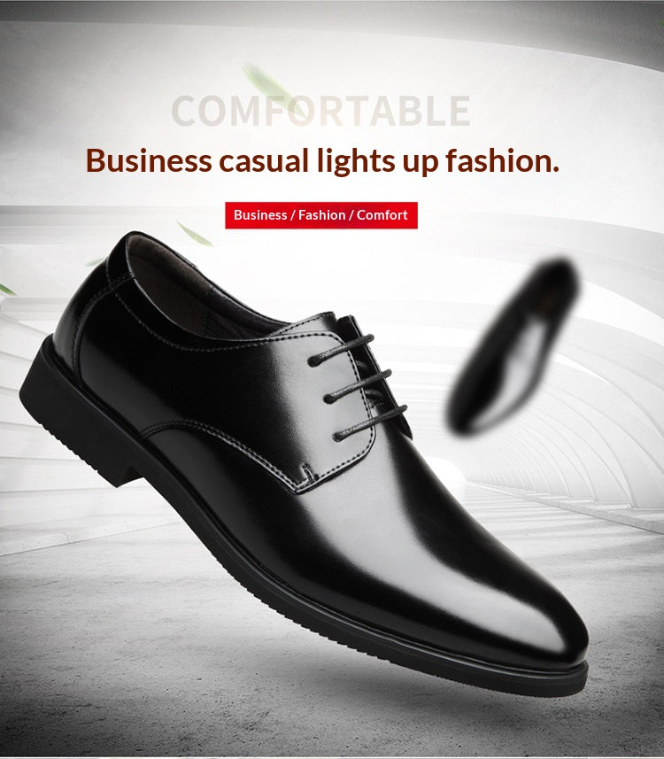 Genuine Leather Business Formal Extra-Large Mens Leather Shoes - cas7m