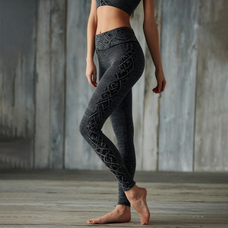 Womens 3D Digital-Print Sports Yoga Pants - cas7m
