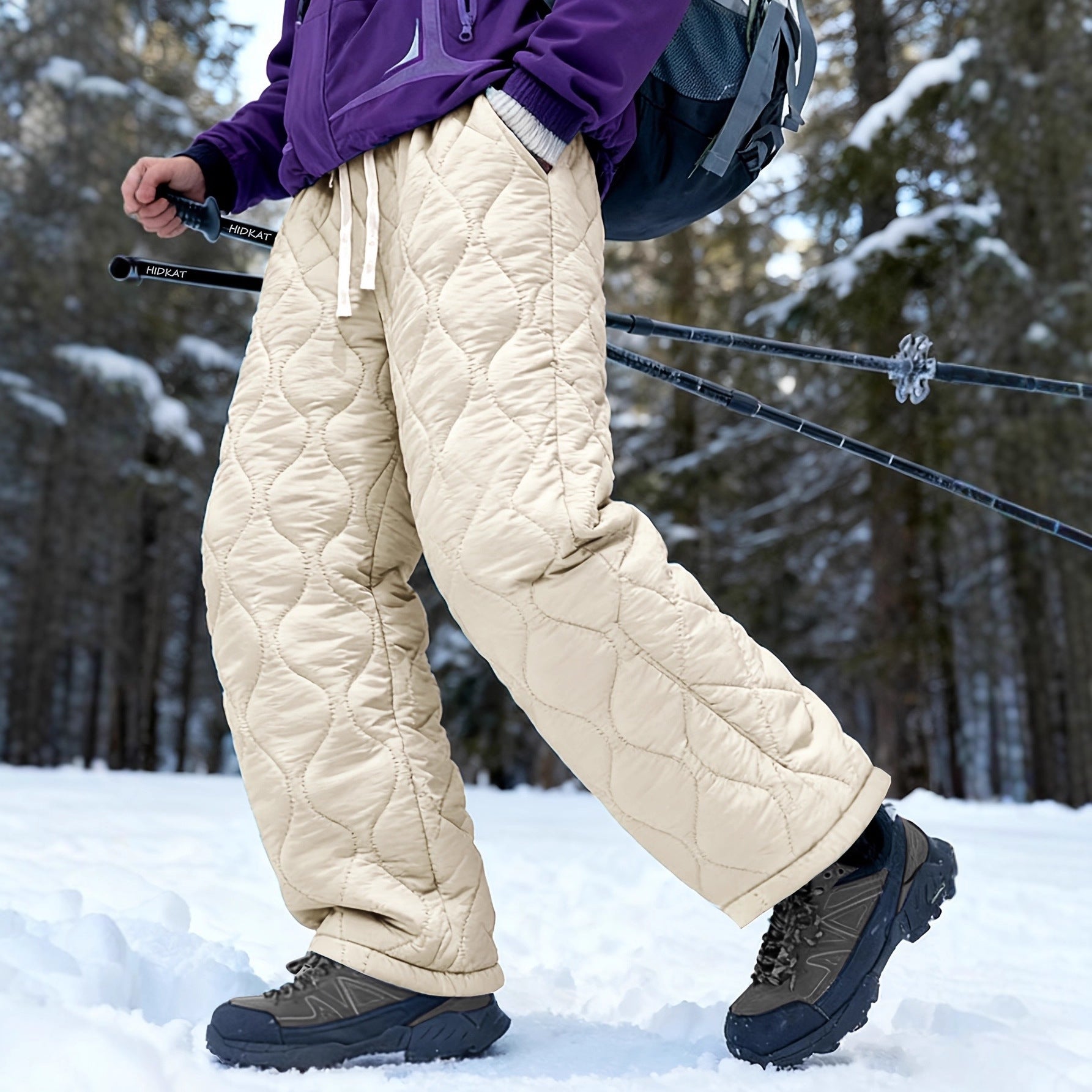 Thickened Fleece Warm Casual Pants Suitable For Daily Wear And Commuting - cas7m