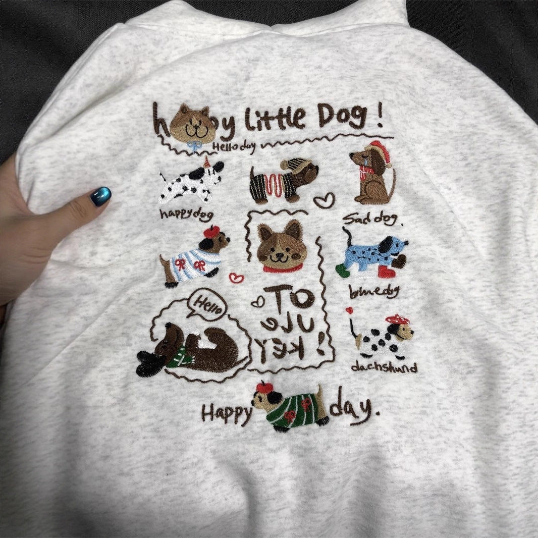 Cute Dachshund Embroidered Hoodie For Women - cas7m