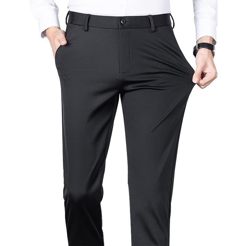 Men's Black Slim Straight Formal Pants Men's Pants - cas7m