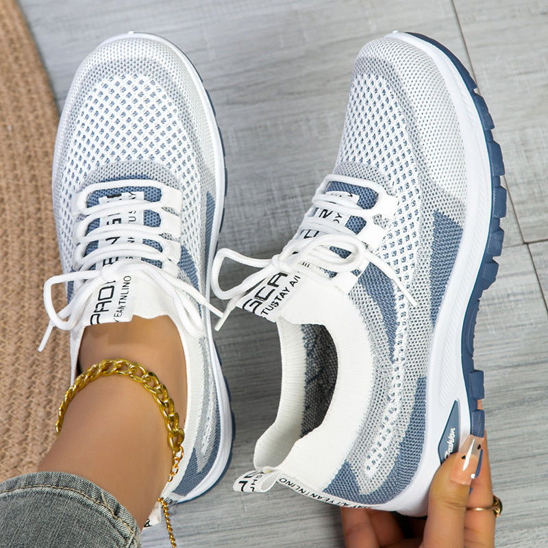 Women's Sporty Flyknit Mesh Shoes Low-cut Lightweight Casual And Versatile - cas7m