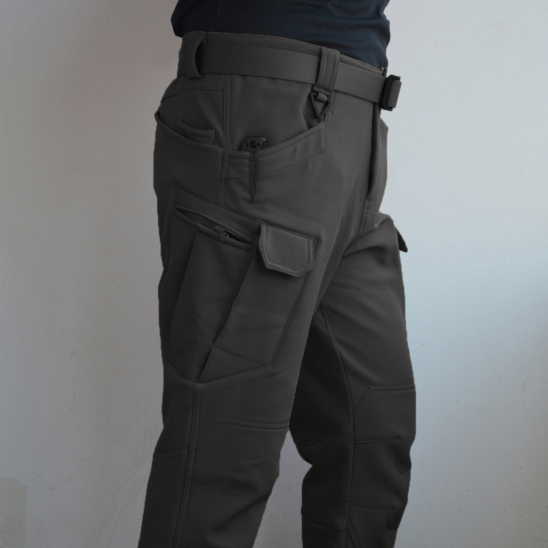 Autumn And Winter Outdoor Fleece-lined Tactical Pants Men - cas7m