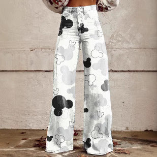Women's Flared Thin Casual Pants - cas7m