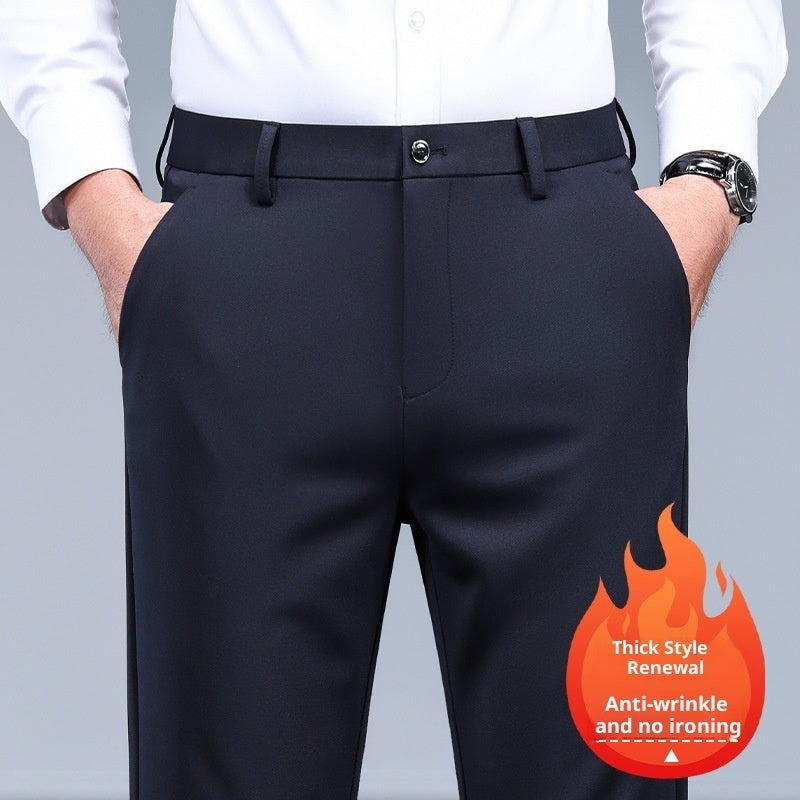 Men's Black Slim Straight Formal Pants Men's Pants - cas7m