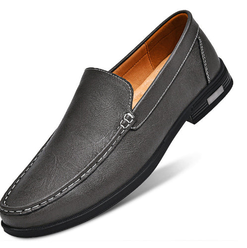 British Casual White Shoes Business Formal Wear Slip-on Hollowed-out Breathable Leather Shoes - cas7m