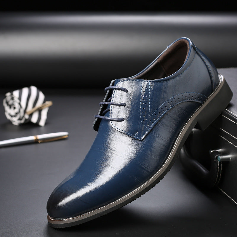 Formal Plus Size Business Men's With Lace Up Leather Shoes - cas7m