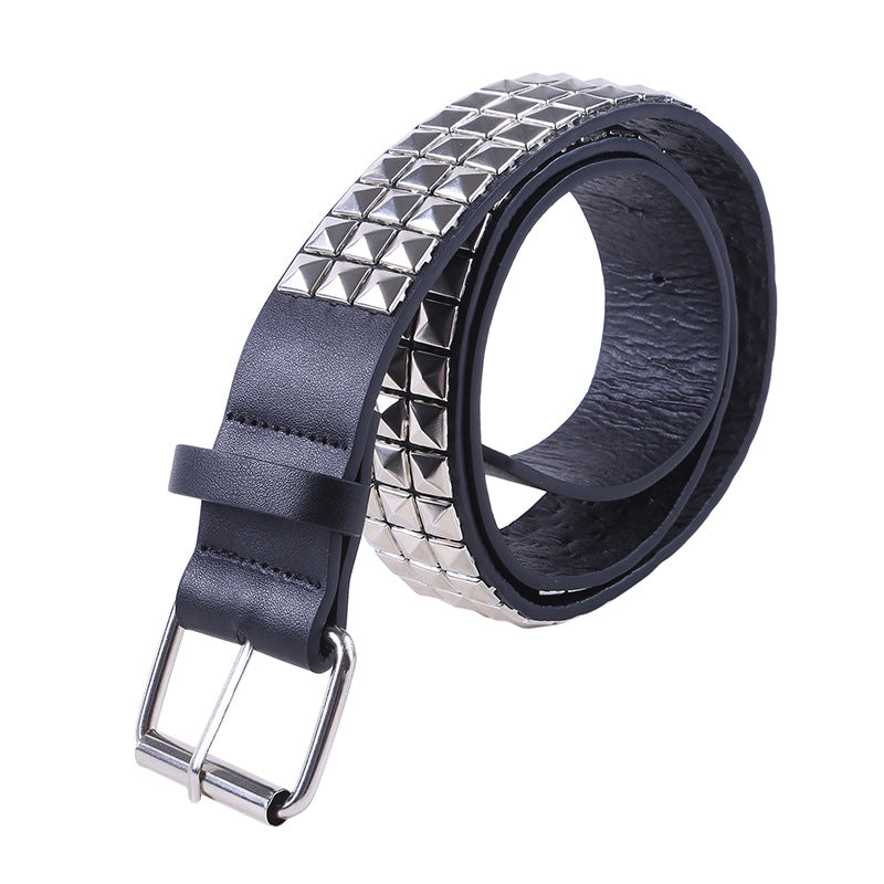 Hollow Rivet Belt PU Waistband Temperament Men And Women - cas7m