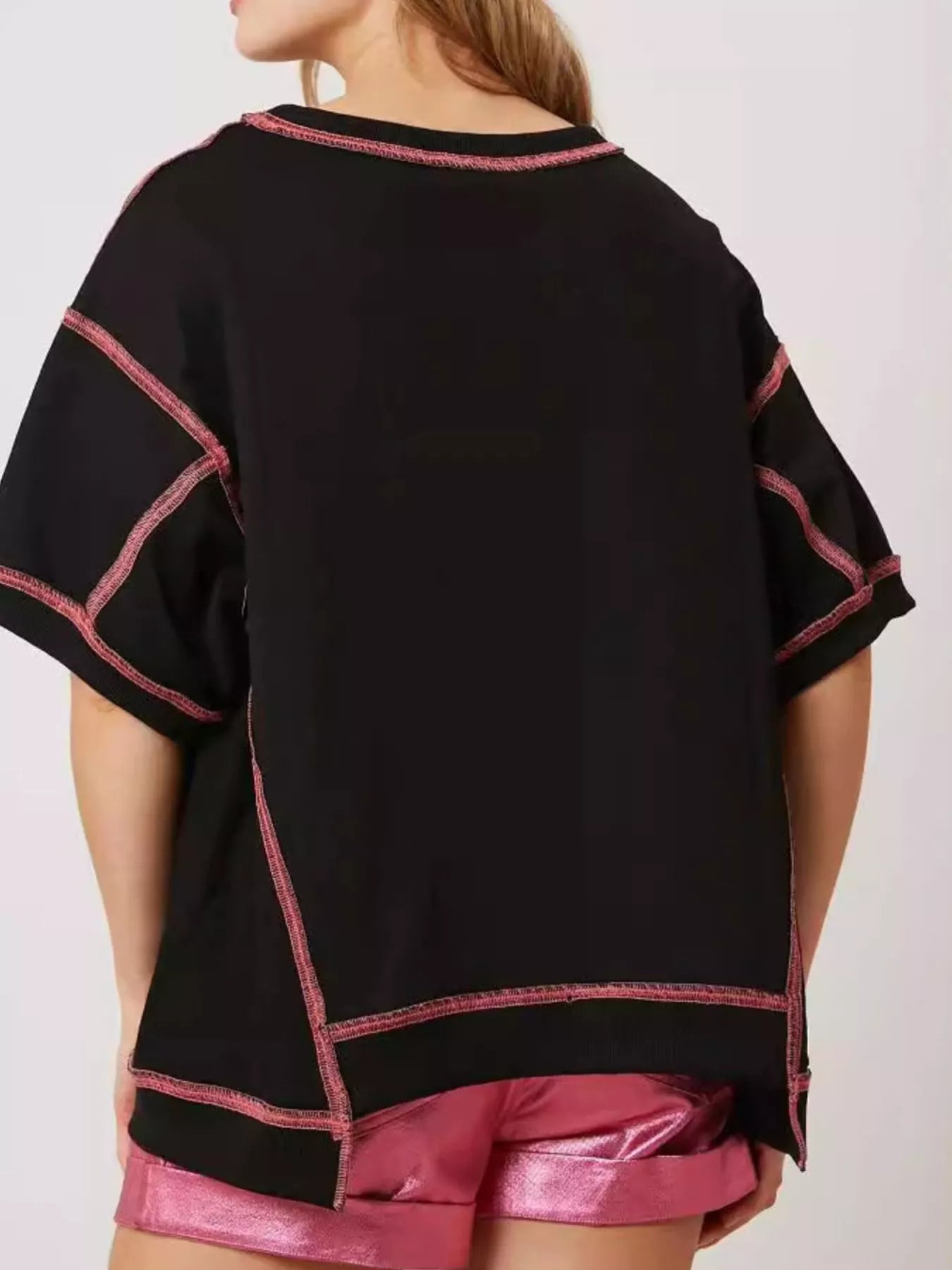 Sequin Lobster Half Sleeve T-Shirt - cas7m