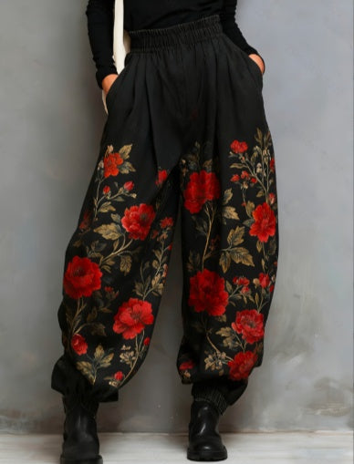 Ethnic Style Loose Lantern Pants - cas7m