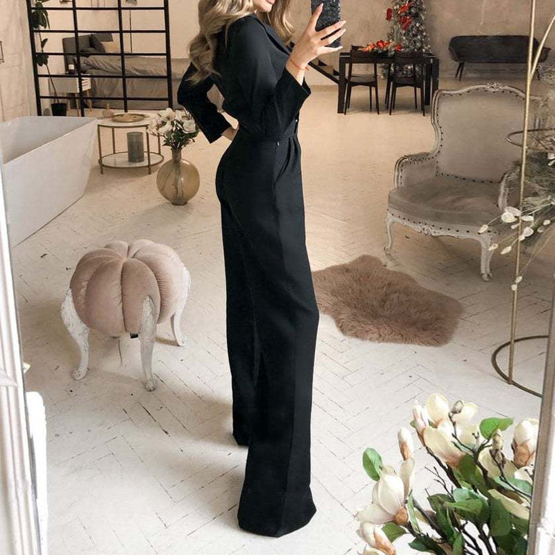 Women's Jumpsuit Spring Solid Color Slim Bodysuit Ladies New Style - cas7m