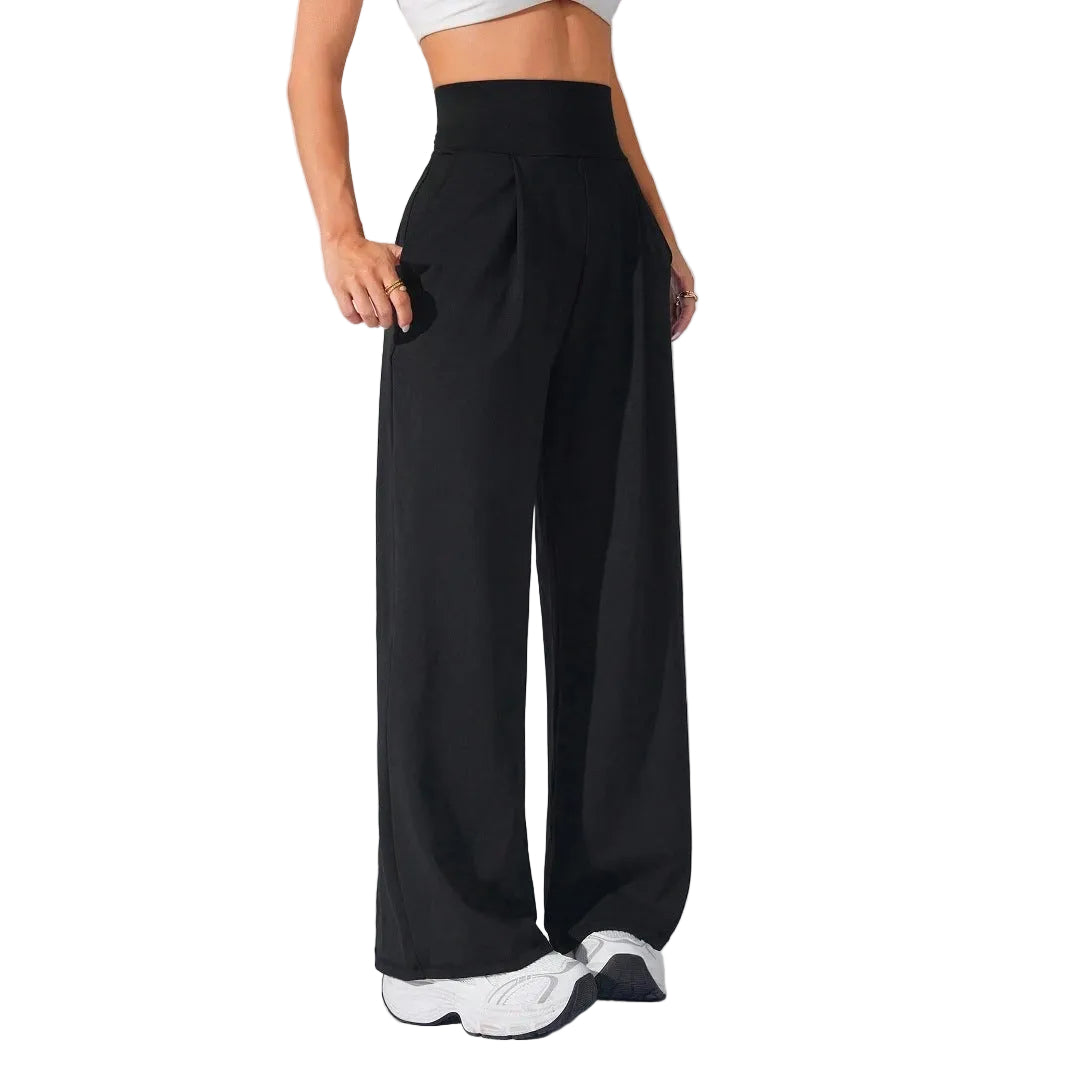 Ladies' Slimming High-Waisted Straight Pants - cas7m