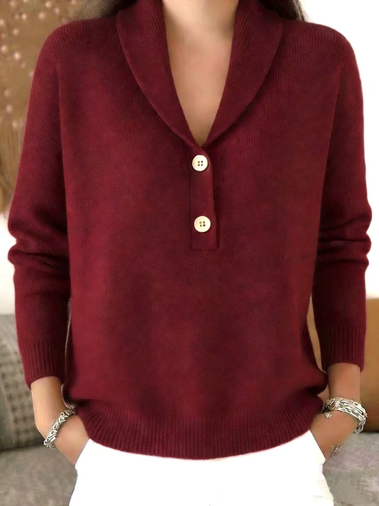 New Fallwinter Solid-color Polo-neck Casual Chic Womens Wear - cas7m