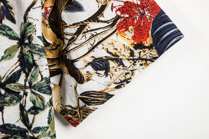 Slim shirt men contrast color printing shirt men - cas7m