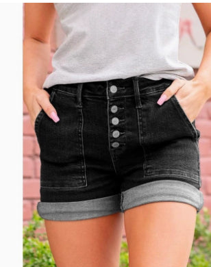 Summer Womens Denim Lift Shorts Simple Style - cas7m