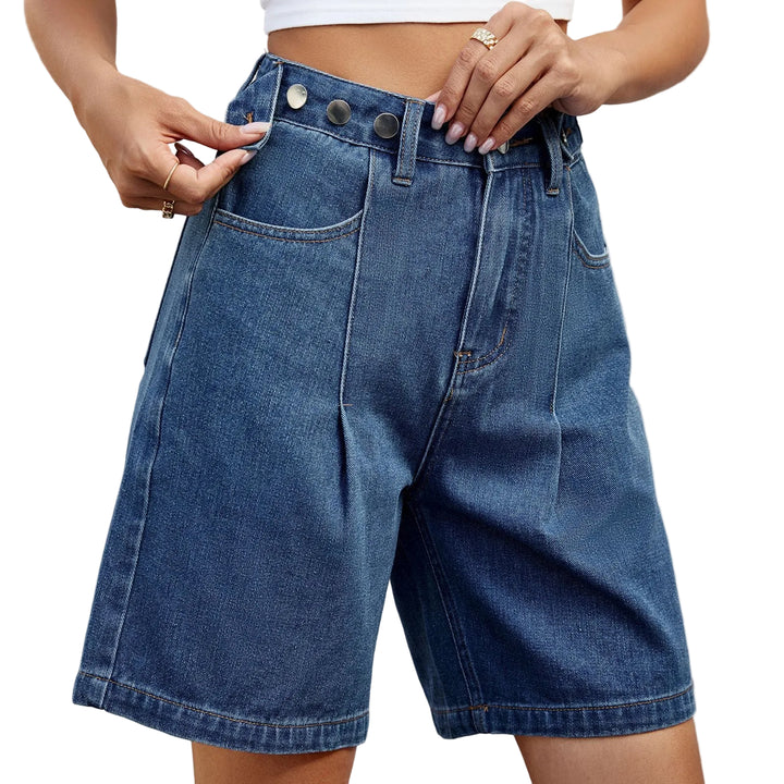 Denim Shorts With Waist Adjustable Design Fashion Summer Pants For Women - cas7m
