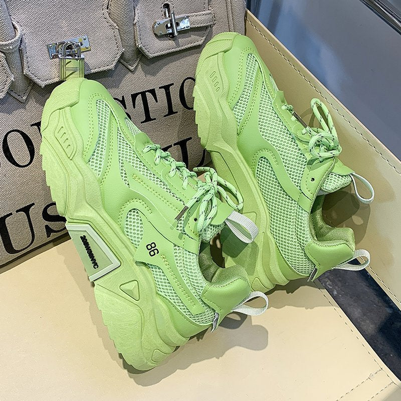 Candy-colored Thick-soled Increase Fashion Sneakers Women - cas7m