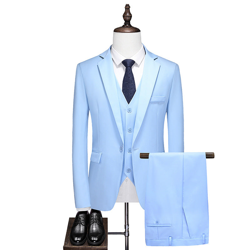 Business Leisure Solid Color Suit Suit Men's Business Suit - cas7m