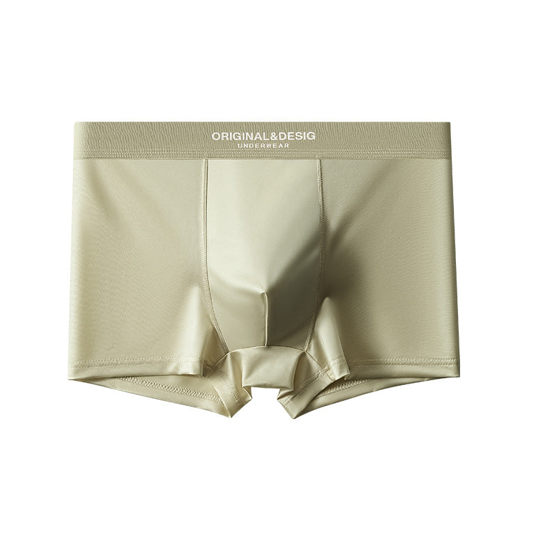 Men's Satin Light Luxury Ice Silk Underwear Summer Breathable Boxers Shorts New Boxers - cas7m