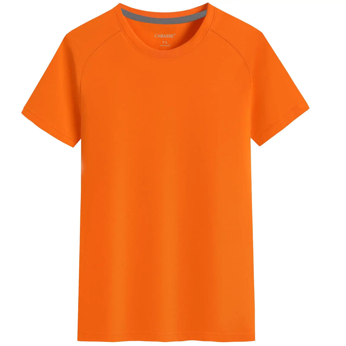 A bright orange short-sleeve crewneck t-shirt by Carassi, shown flat against a solid white background.