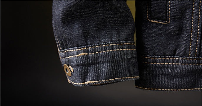 Plus velvet denim jacket - cas7m