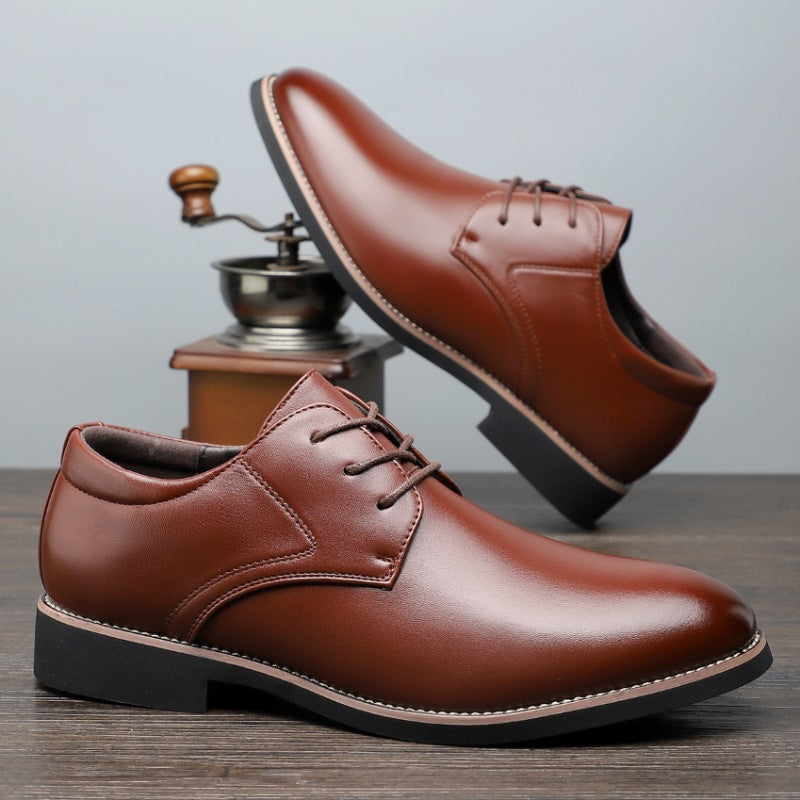 Plus Size Business Formal Wear Black Leather Shoes For Men - cas7m