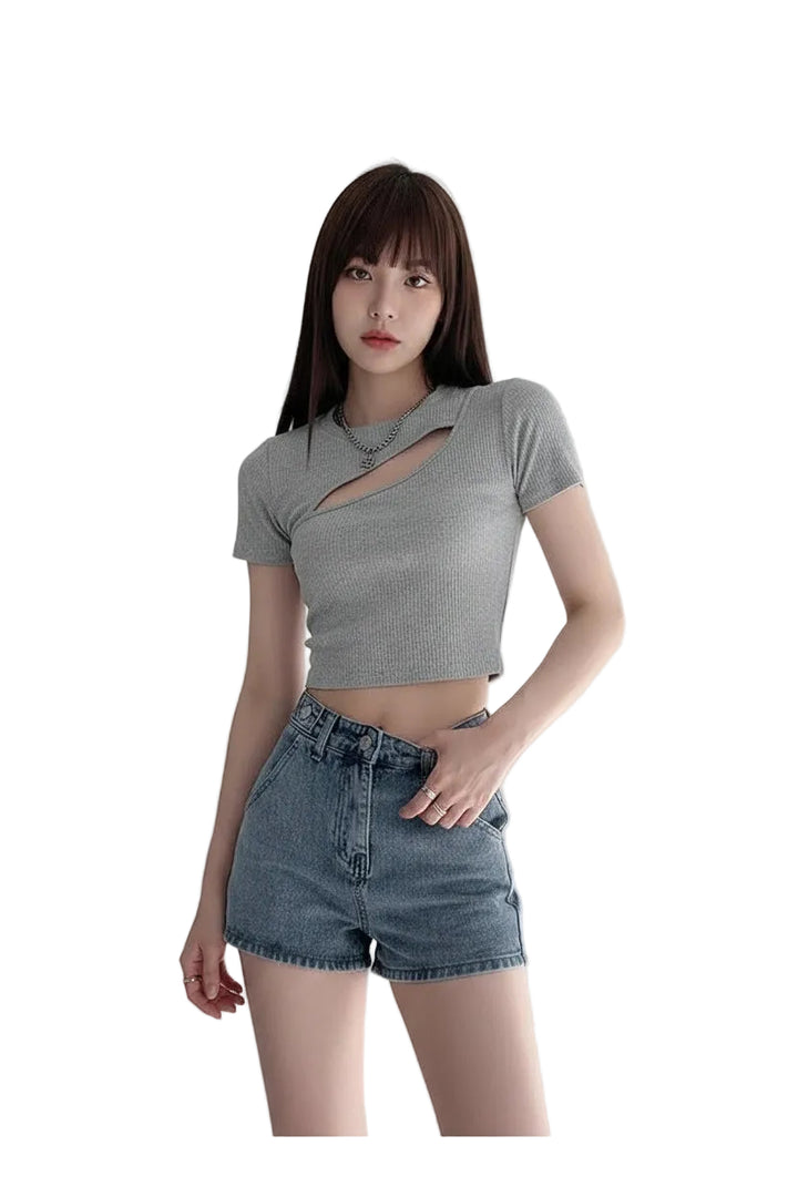 Retro Ins Street Love A-line Denim Shorts For Women - cas7m