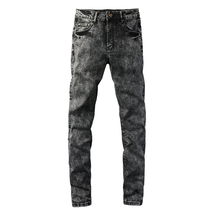 Men's Retro Fried Sand Craft Smoky Gray Stretch Slim Fit Skinny Jeans - cas7m