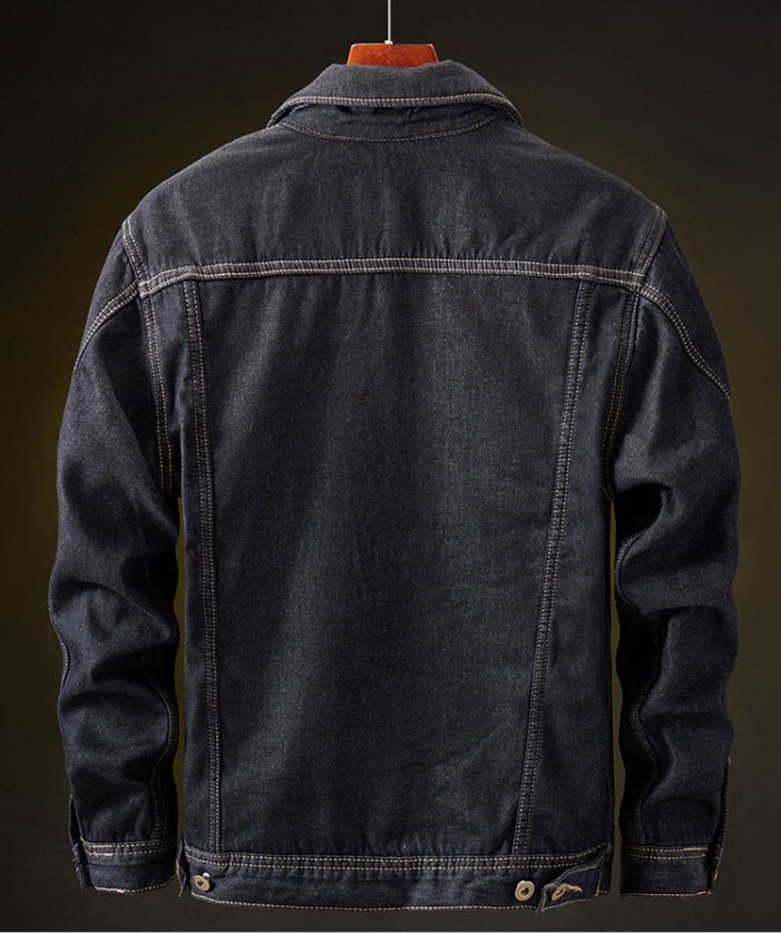 Plus velvet denim jacket - cas7m