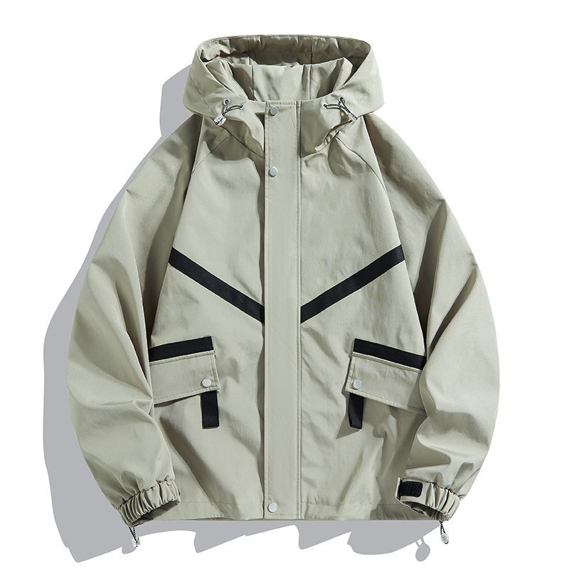 Hooded Jacket Waterproof Fashionable Jacket Outdoor Leisure Couple's Tops - cas7m