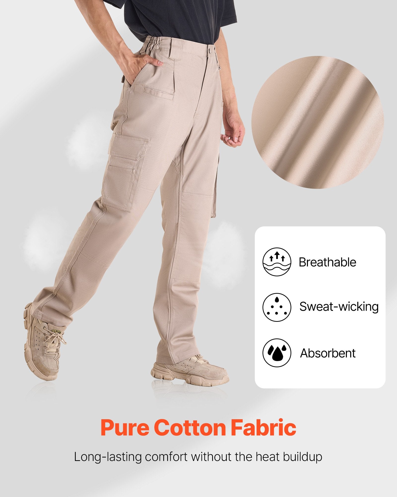Premium Men's Breathable FR Cargo Pants with Utility Pockets - cas7m