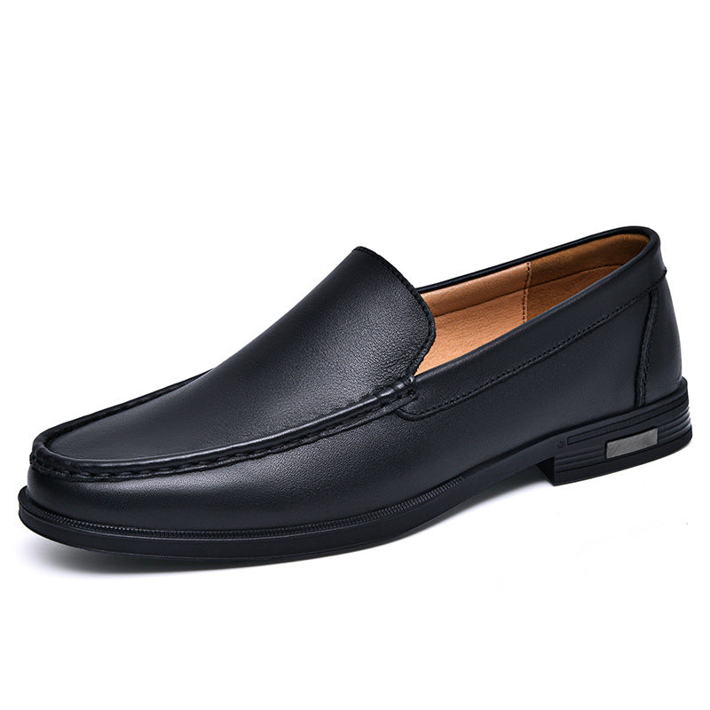 British Casual White Shoes Business Formal Wear Slip-on Hollowed-out Breathable Leather Shoes - cas7m