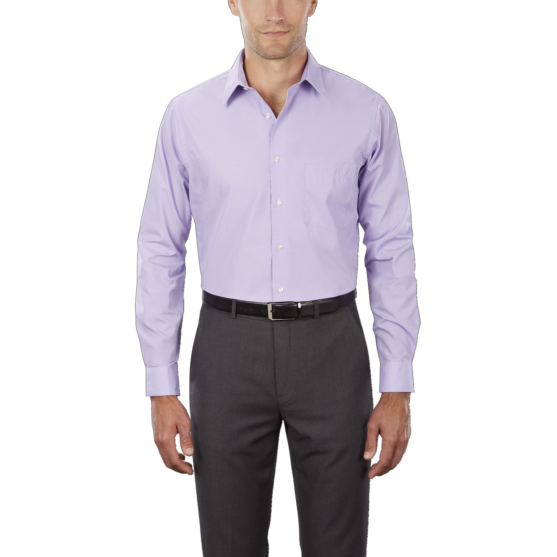 Men's White Shirt Formal Wear Solid Color - cas7m