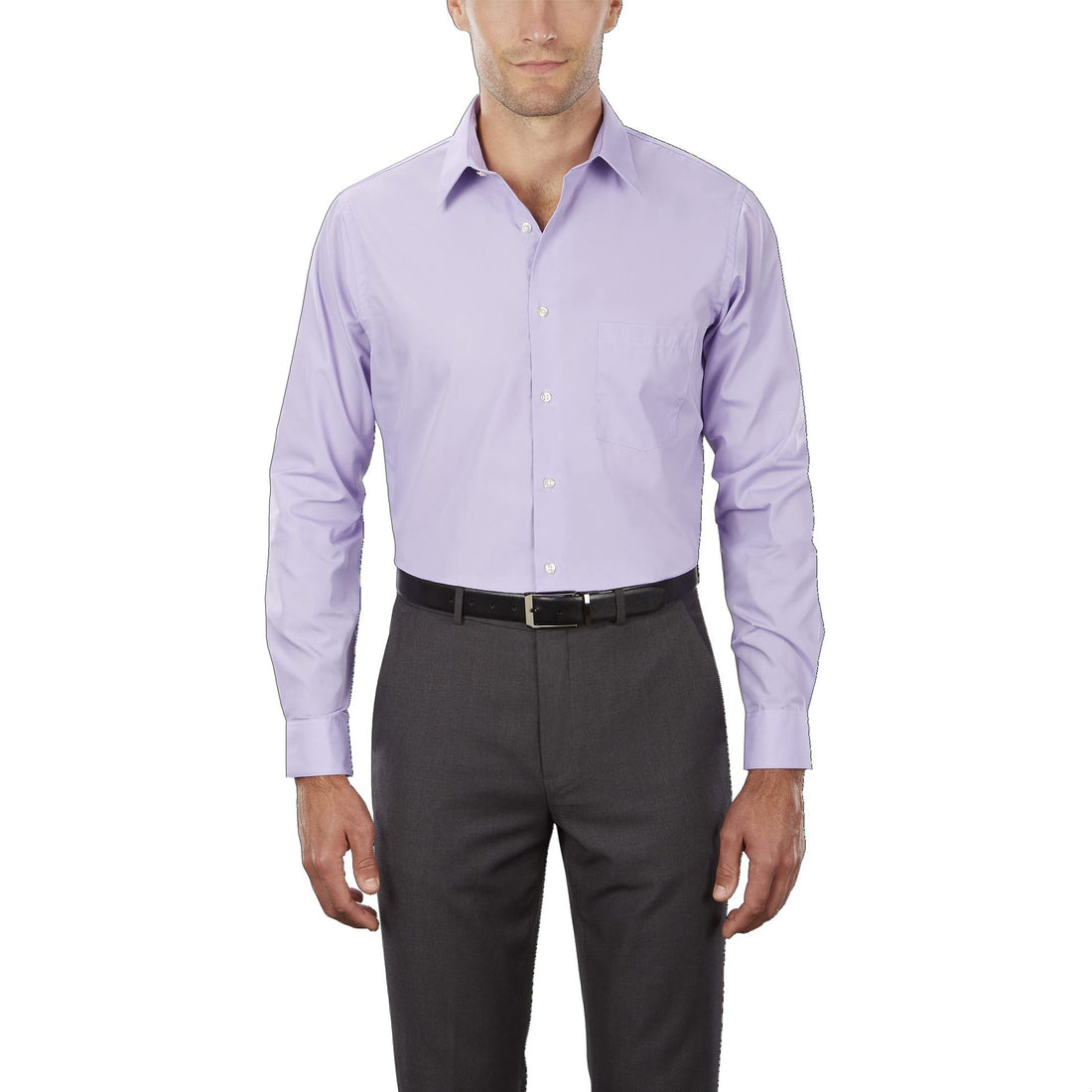Men's White Shirt Formal Wear Solid Color - cas7m