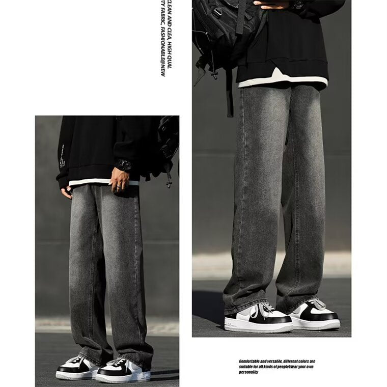 Men's Spring American Smoky Black Jeans - cas7m
