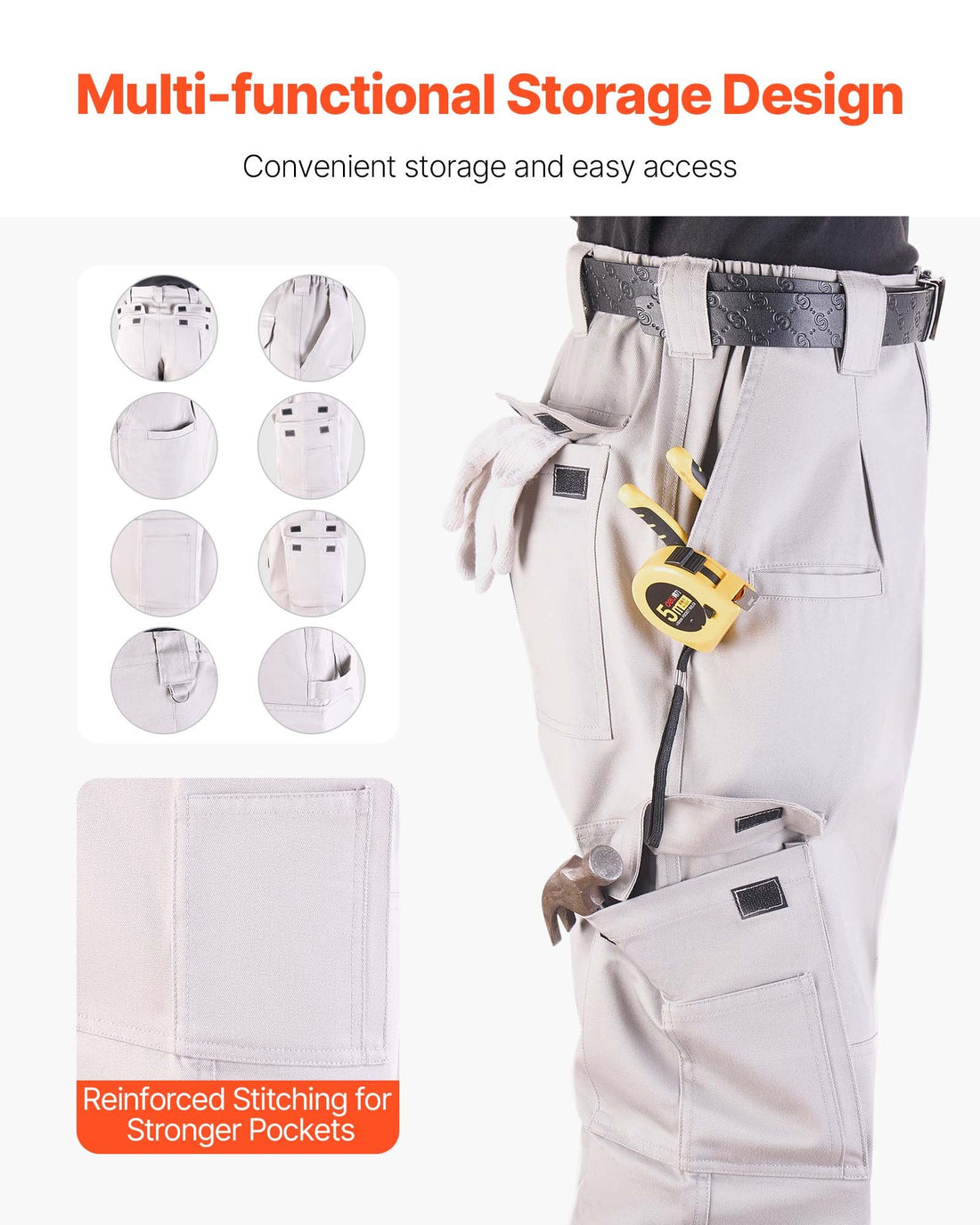 Men’s Flame-Resistant Cotton Work Pants with Utility Pockets - cas7m