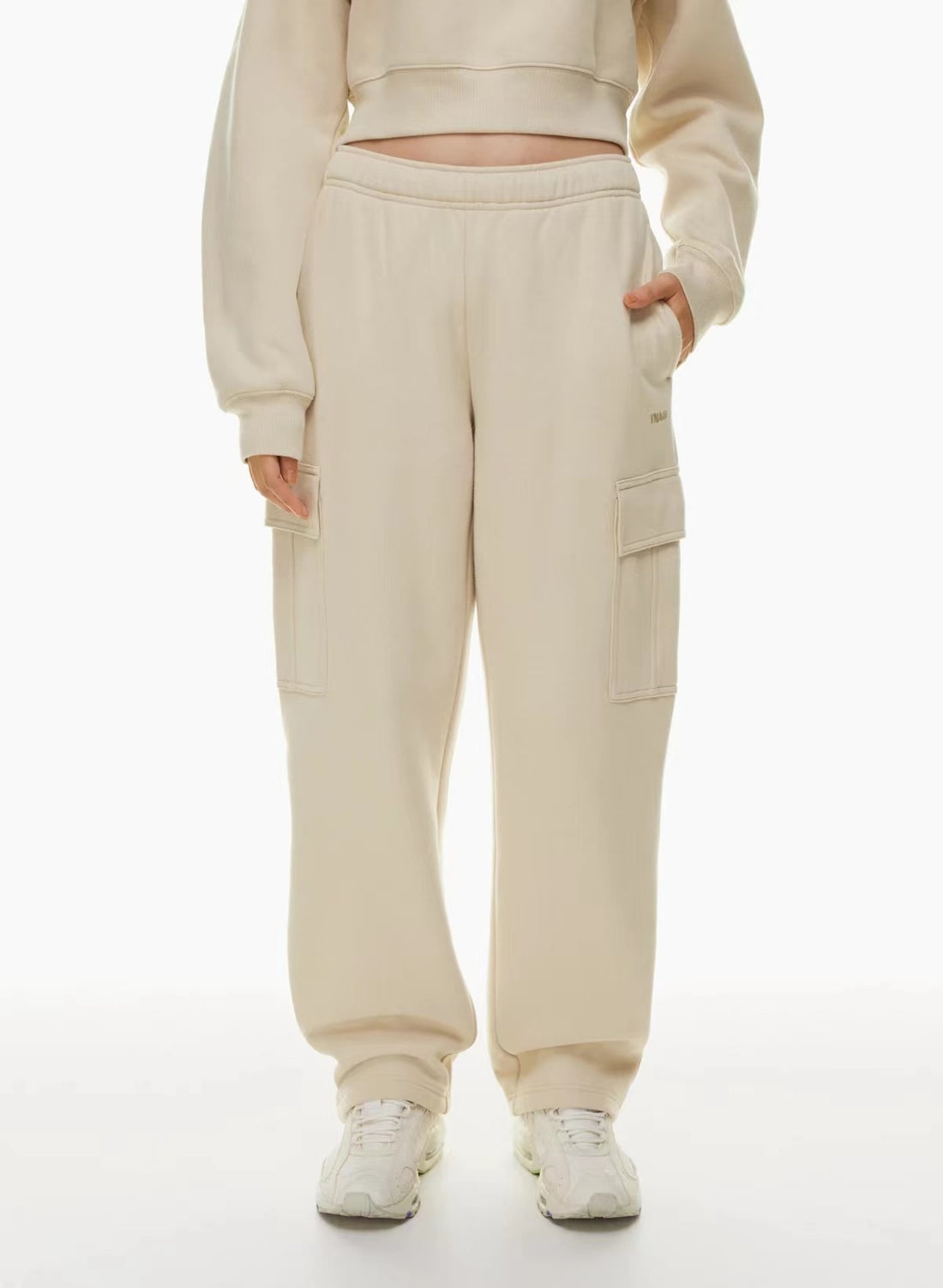 Elastic-waist High Waist Wide-leg Ankle-length Pants - cas7m