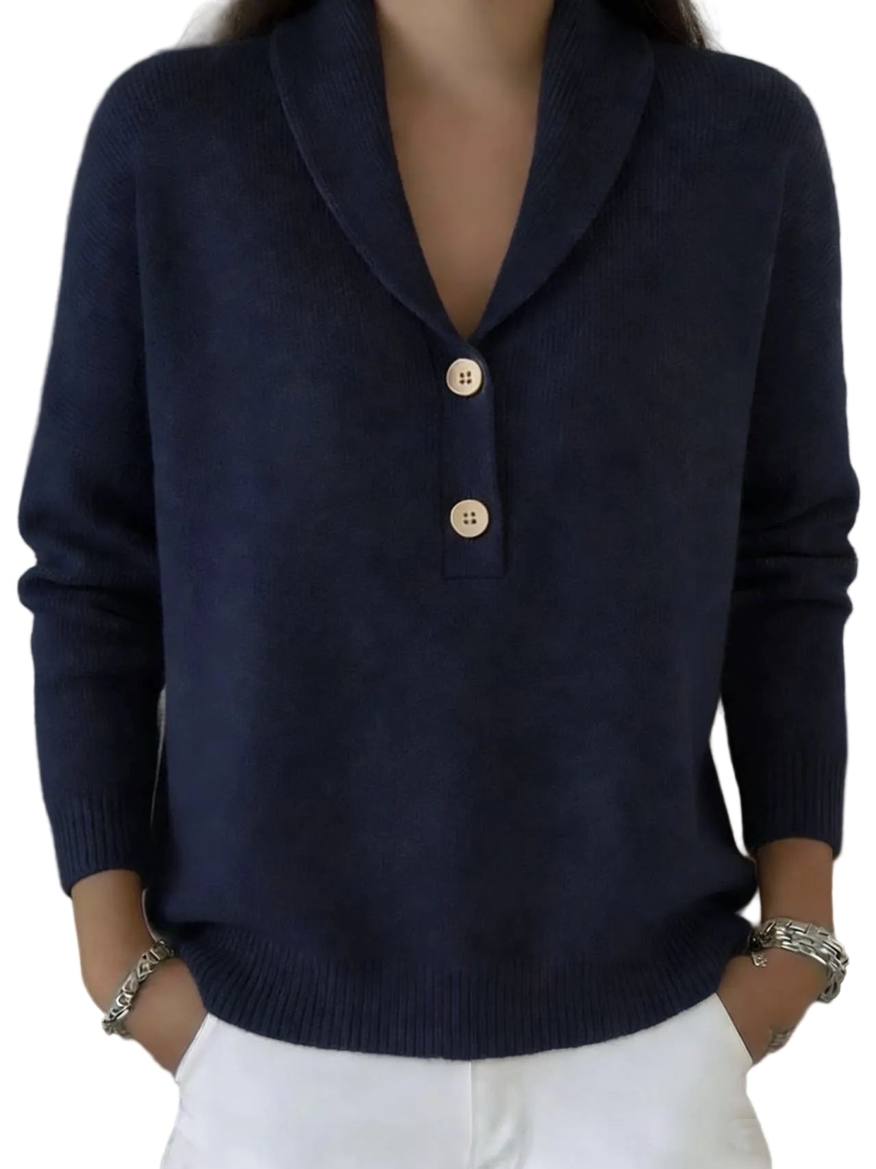 New Fallwinter Solid-color Polo-neck Casual Chic Womens Wear - cas7m