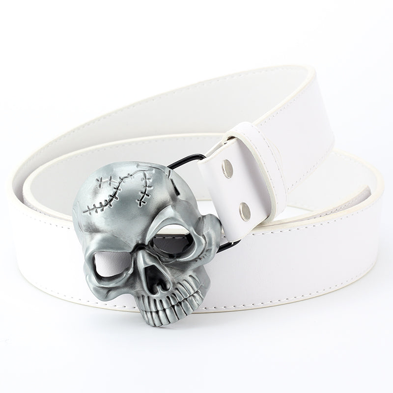 Skull head leather belt - cas7m