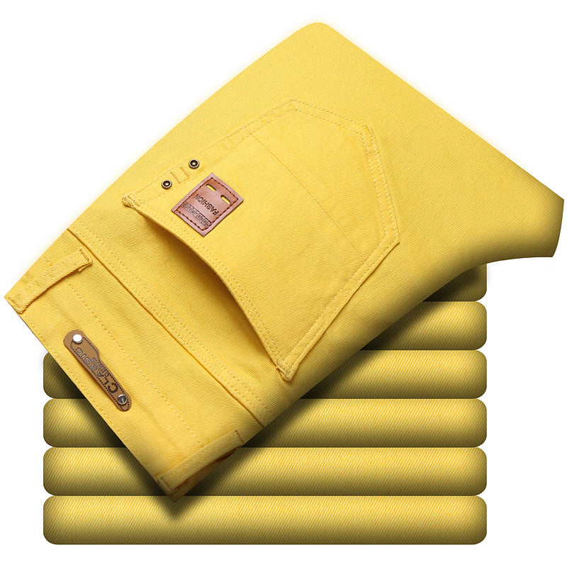 Casual Men's Slim Straight Stretch Colored Trousers - cas7m