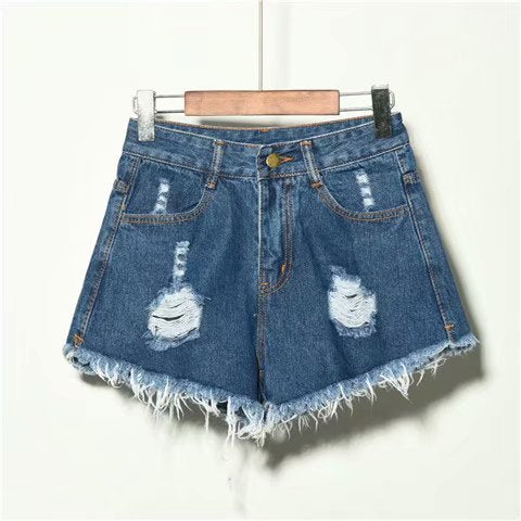 Loose Jean Shorts For Women Summer High Waist Hole - cas7m