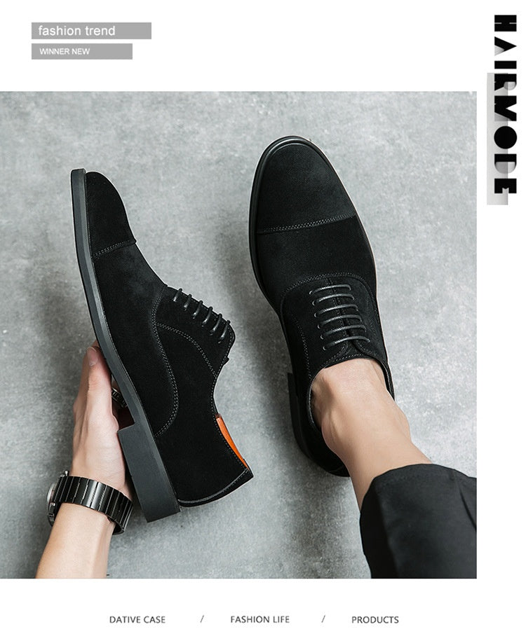 Frosted Business Casual Leather Shoes - cas7m