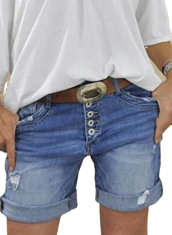 High-waisted Denim Shorts For Women - cas7m