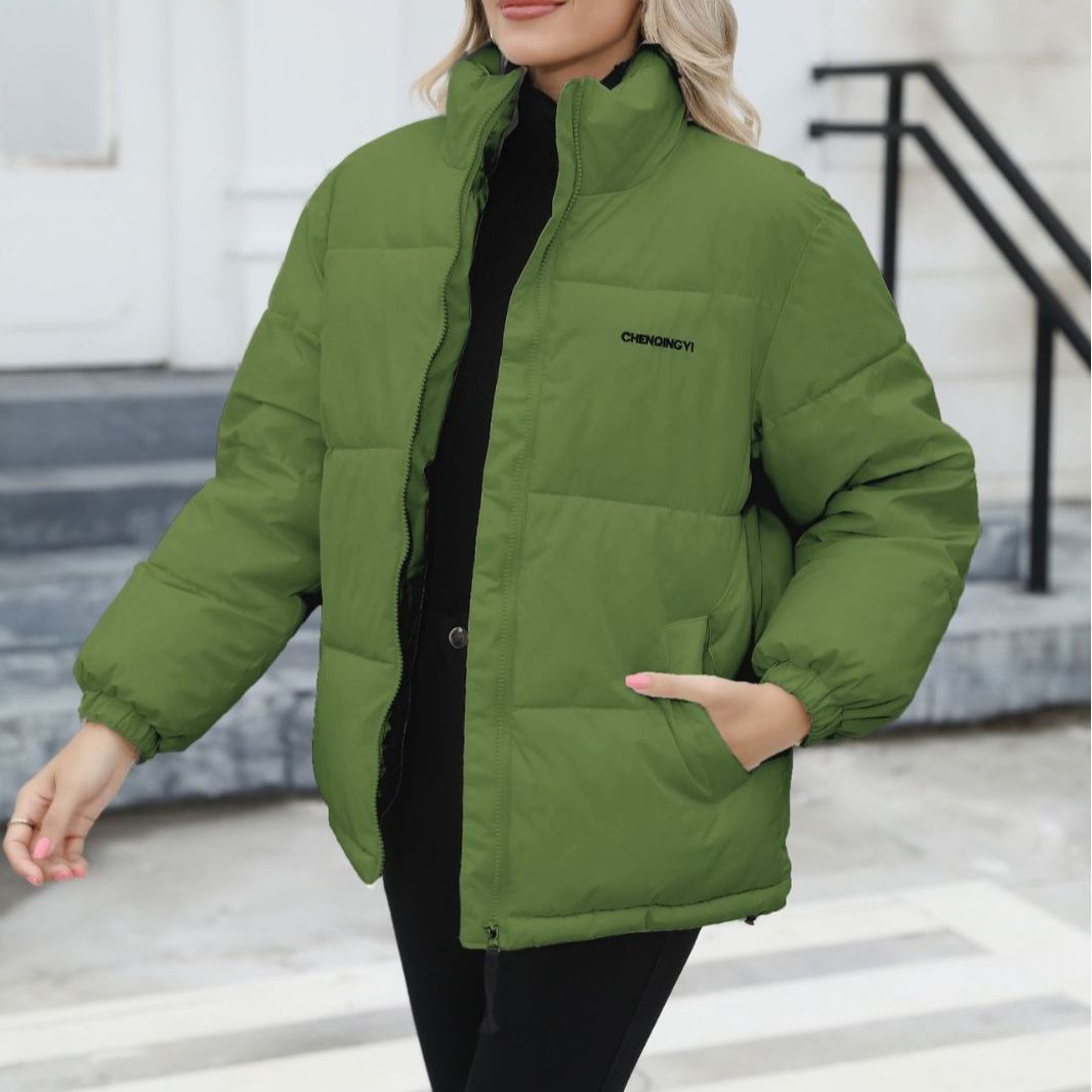 Winter Coat Women Casual Windproof Down Cotton Coat Warm Thickened Jacket Solid Outwear All-match Loose Tops Clothing - cas7m