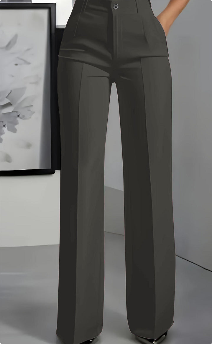 Women's White Minimalist Pants Made Of Polyester - cas7m