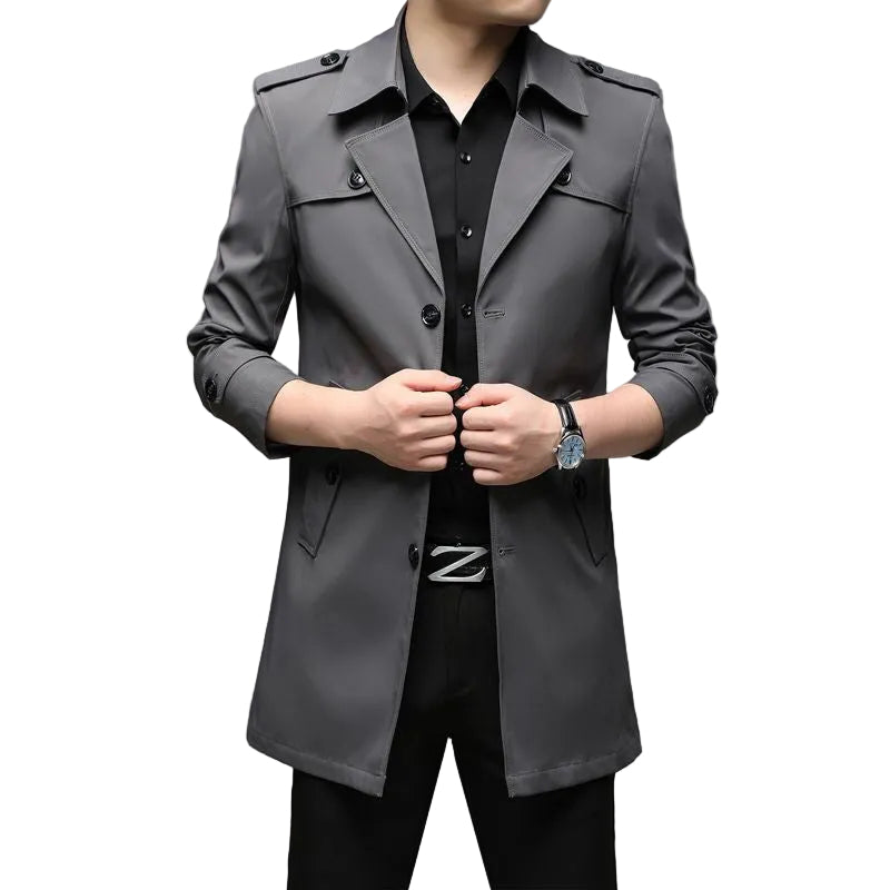 Windbreaker Mid-length Casual Jacket Slim Business Men's Suit Jacket - cas7m